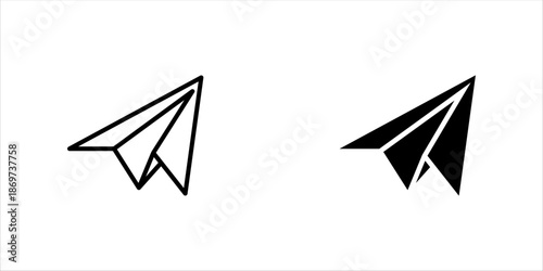 Paper plane icons collection. Filled flat icons vector illustration on white background
