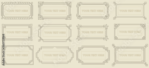 Decorative vintage ornamental frames and borders set, retro classic frame and corner elements, elegant vector collection