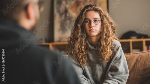 Wallpaper Mural Adolescent female in counseling with mental health expert Torontodigital.ca