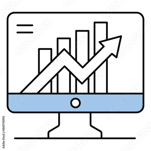 Digital Analytics and Performance Metrics Vector Icon
