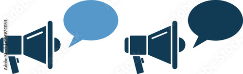 Vector illustration of megaphones and speech bubbles