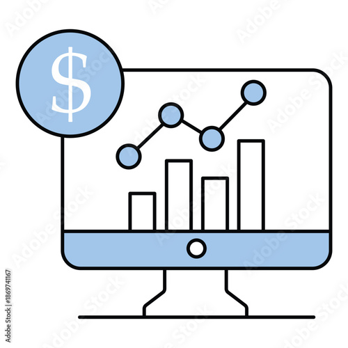 Business Economic Trends Vector Icon Forecasting Insights