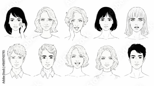 Diverse Group of Young Adults Expressing Various Emotions.