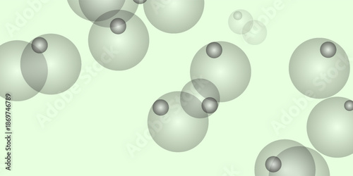 Abstract background with translucent overlapping bubbles in various sizes on a light green backdrop.