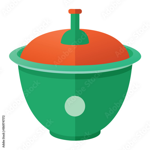 Salad spinner isolated on white background.