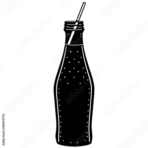 Silhouette of a classic soda bottle complete 