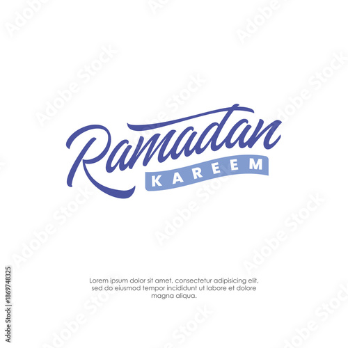 Ramadan Kareem Greeting with Crescent Moon and Lantern