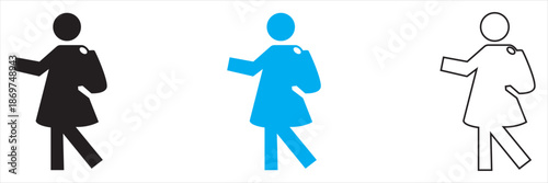 Education icons showing academic progress. Set of graduation cap student icons in different styles and colors, representing education levels, learning progress, and academic achievement concepts.