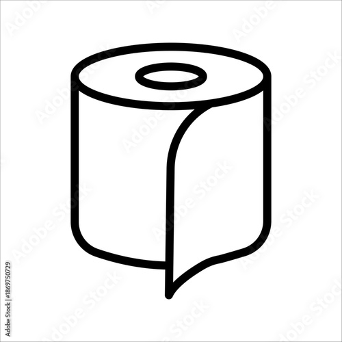 Toilet paper Icon. Symbol isolated white background. vector illustration. color editable.