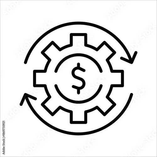 Costs optimization Icon. Symbol isolated white background. vector illustration. color editable.
