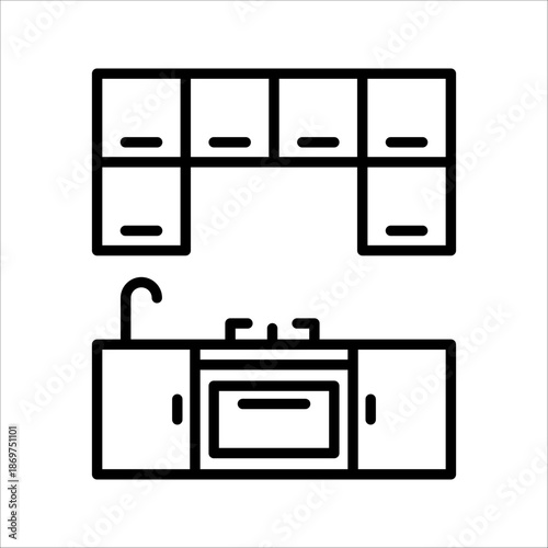 Kitchen Icon. Symbol isolated white background. vector illustration. color editable.