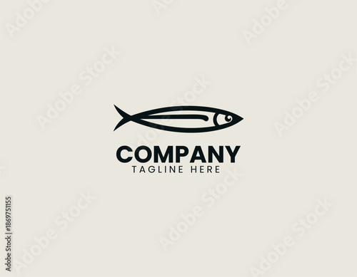 anchovy black vector logo illustration