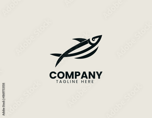anchovy black vector logo illustration
