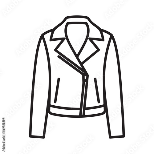 Simple outline of a classic leather jacket a fashion wardrobe staple