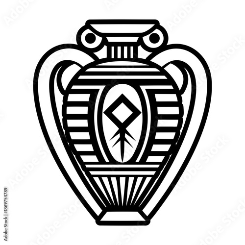 Glyph Style Antique Vase Icons 
