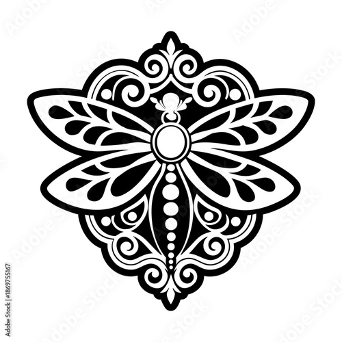 Antique Brooch Glyph Style Symbols
