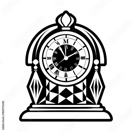 Antique Clock Glyph Style Logos