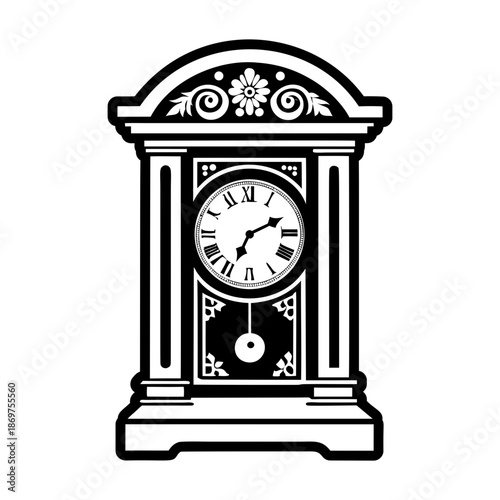 Antique Clock Glyph Style Logos