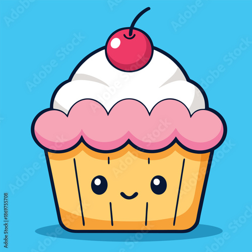 design logo vector cartoon mascot icon cupcake illustration
