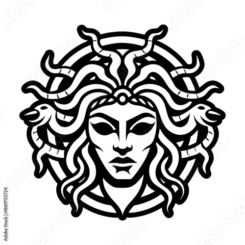 Glyph Style Antique Mask Symbols