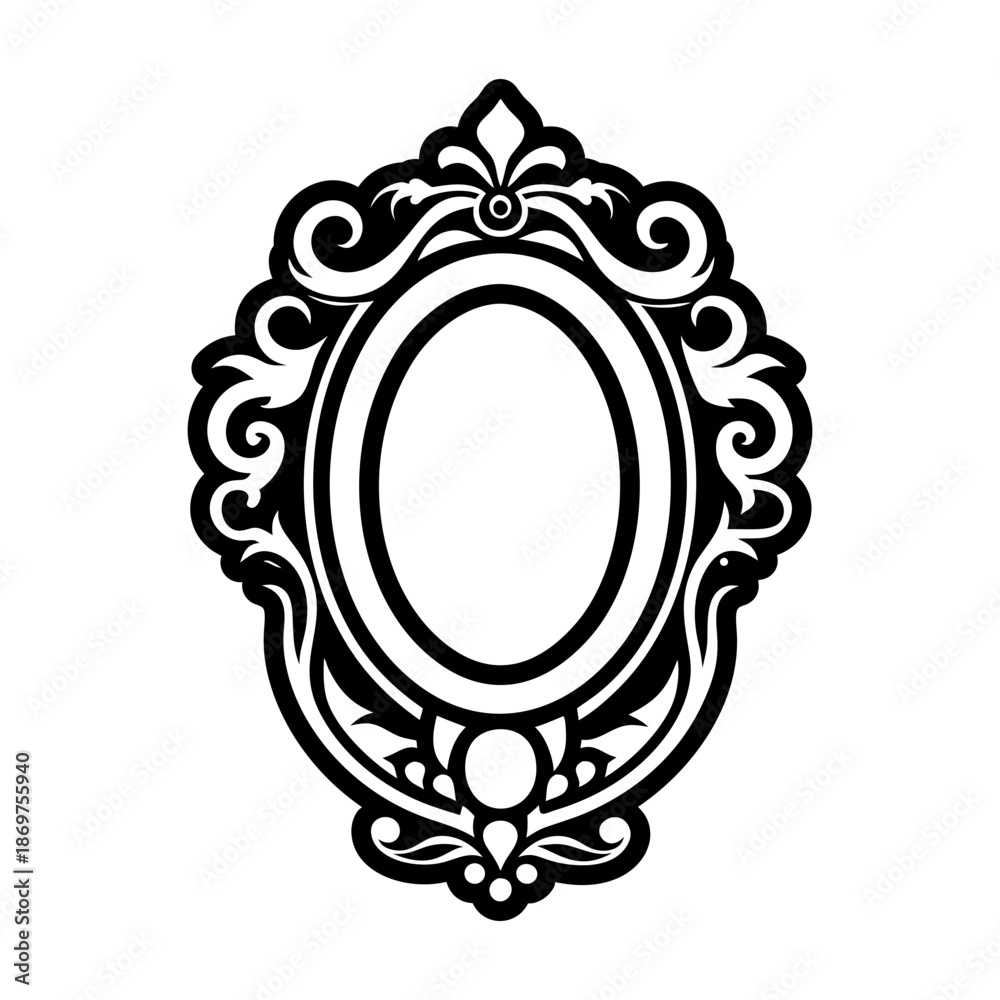 Obraz premium Glyph Style Decorated Frame Logo