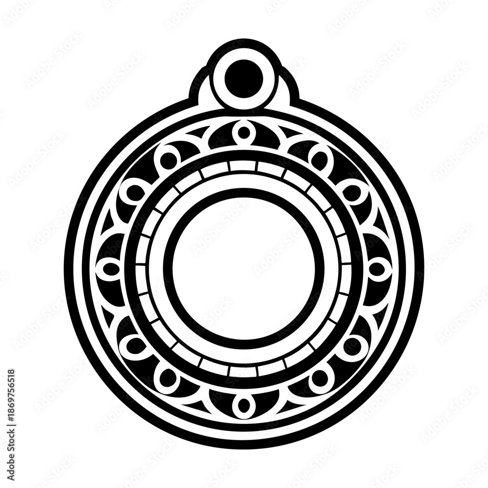 Fototapeta premium Glyph Style Antique Pendant Symbol