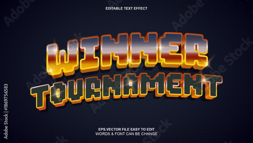 Winner Tournament 8-Bit Retro Game Text Effect
