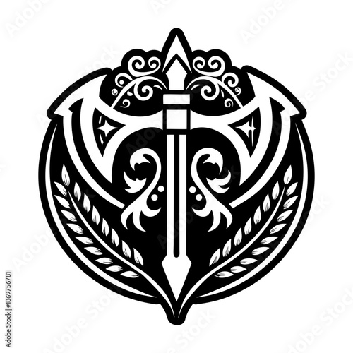 Glyph Style Rustic Axe Logos 
