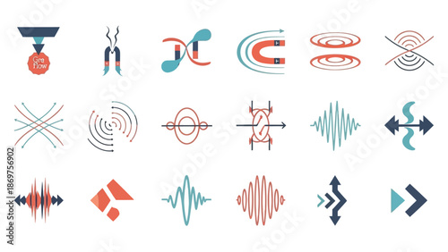 Abstract Invisible Natural Forces: Gravity, Magnetic, and Pressure Waves