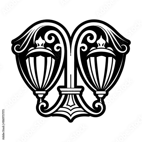 Glyph Style Antique Lamp Icon