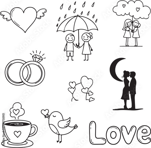 Collection of valentine's day icons