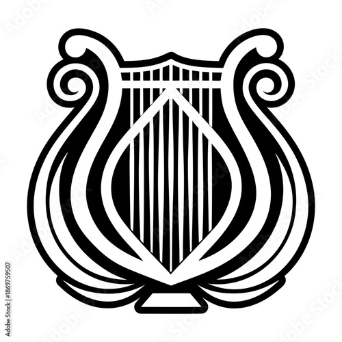 Glyph Style Old Lyre Logos
