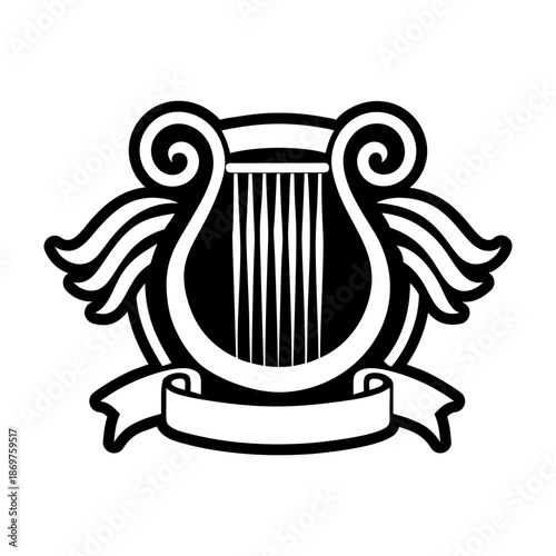 Glyph Style Old Lyre Logos