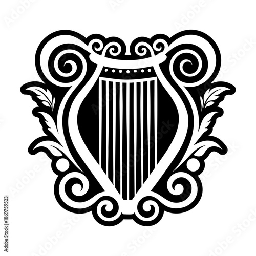 Glyph Style Old Lyre Logos