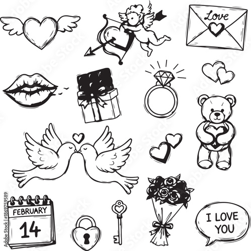 Collection of valentine's day icons