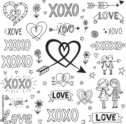 Collection of valentine's day icons