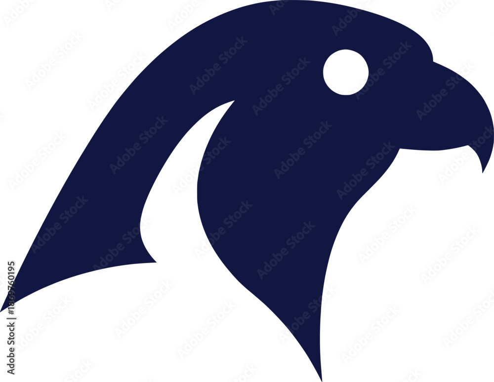 Obraz premium Powerful Hawk Falcon Eagle Head Abstract Vector Silhouette Logo Design Emblem