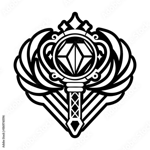 Glyph Style Royal Sceptre Logos
