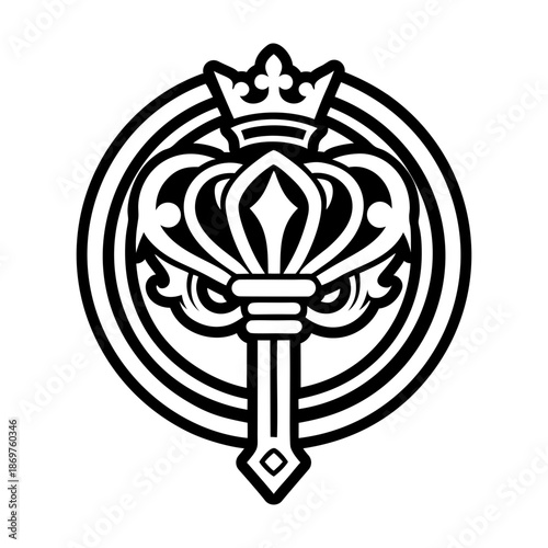 Glyph Style Royal Sceptre Symbols