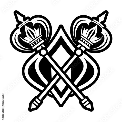 Glyph Style Royal Sceptre Symbols