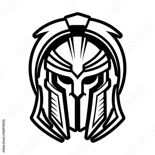 Glyph Style Spartan Helmet Logos 