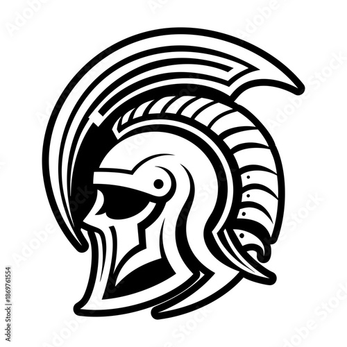 Glyph Style Spartan Helmet Logos 