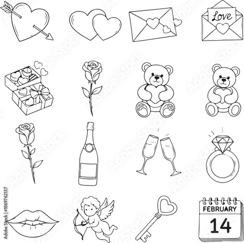 Collection of valentine's day icons