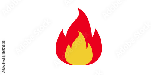 Vibrant flame icon on white background