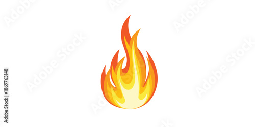 Vibrant flame emoji on white background