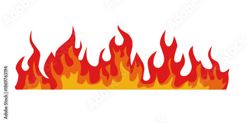 Vibrant flames burning with intense orange and yellow hues