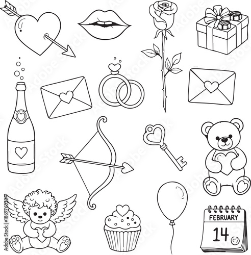 Collection of valentine's day icons
