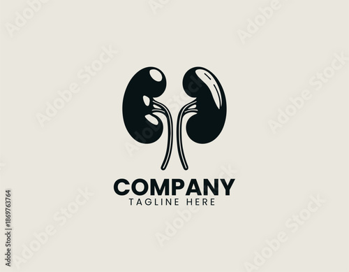 kidney black vector logo illustration
