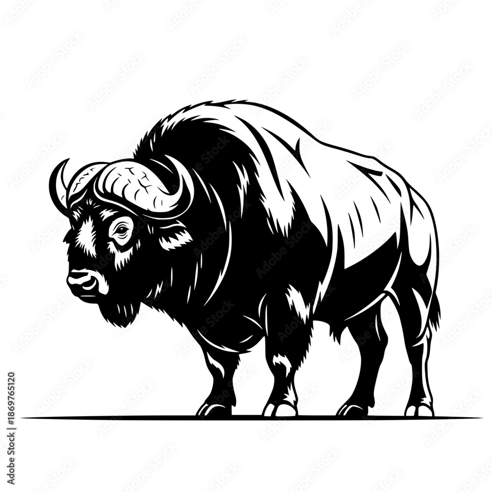 Obraz premium buffalo vector illustration