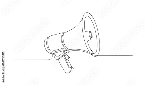 Promotional Megaphone Loudspeaker One Line Art Vector
